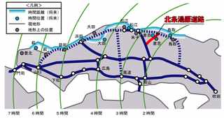 時間距離イメージ（高規格道路完成後）